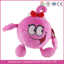 BSCI custom lovely soft toy 7 inch red embroidery cartoon character plush doll